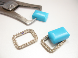 This photo shows the Turquoise half way finished with cutting.