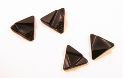 Triangular shapes of carved black Onyx.
