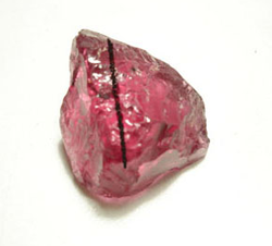 Photo of a large piece of pink Spinel.