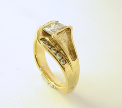 The ring with the old Opal material having been removed.