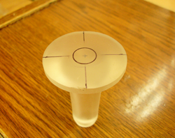 I am drawing lines on the top to align where to drill a recessed area.