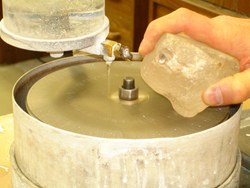 I am hand grinding the Quartz on my cutting lap.