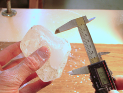 I am measuring the Quartz with a digital caliper.