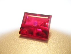 This is another view of the same synthetic Ruby which has been drilled.
