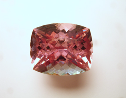 This shows the finished stone which is now a richer pink color.