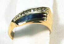 Ring inlaid with meteorite.