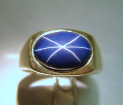 A photo of the same ring after re-polishing. The 6 ray star now looks great.
